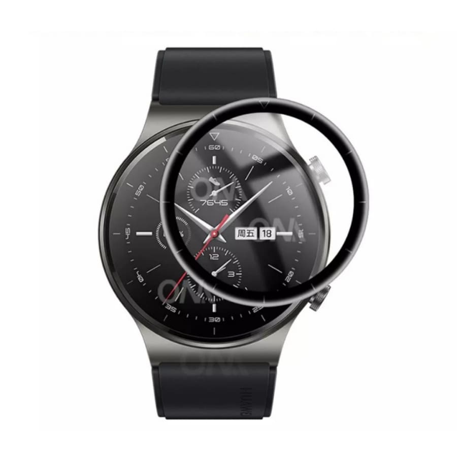 Two Huawei GT 2 Pro watch screen protectors by That Watch Shop, clear protector films for smartwatch screens.