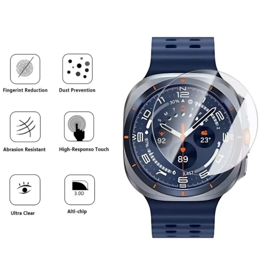 Set of two Samsung Galaxy Watch 8 Classic screen protectors by That Watch Shop, clear protective covers for watch screens.