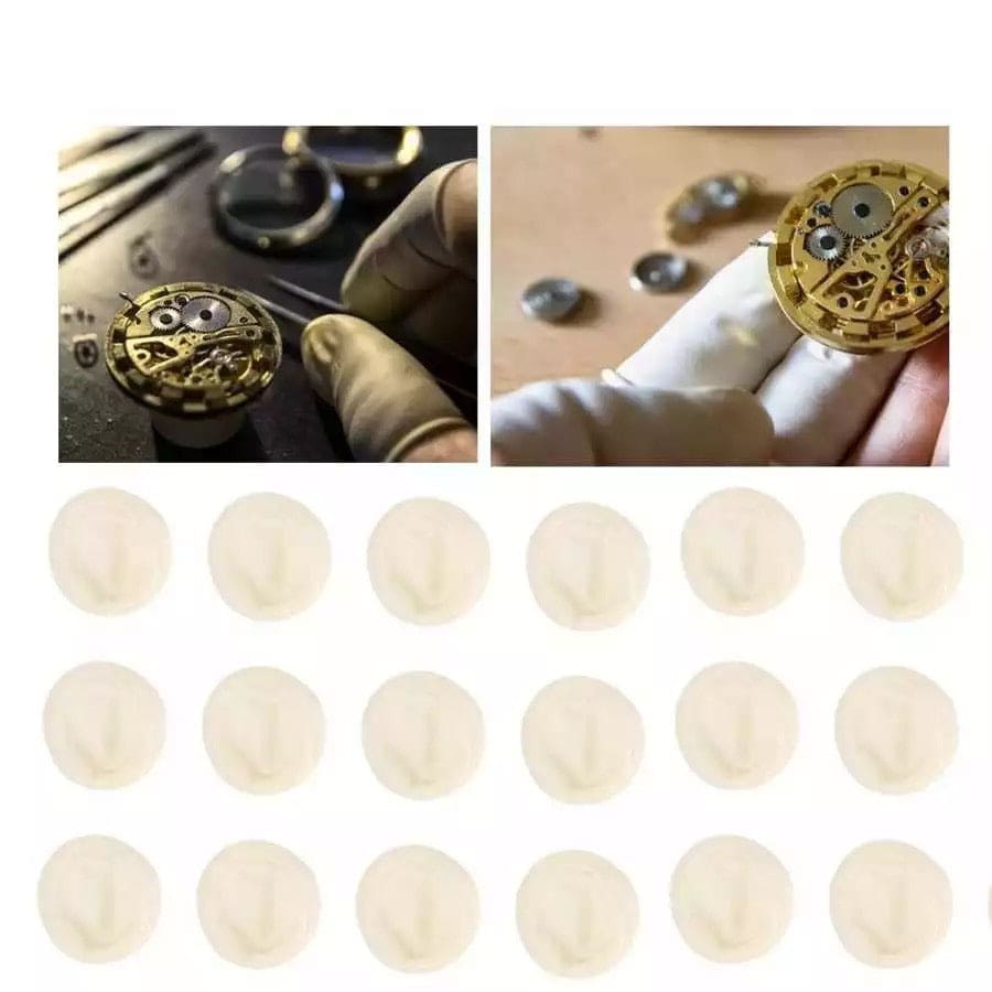 Set of 100 Finger Tip Gloves from That Watch Shop, designed for watch repair and handling delicate watch components.