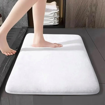 Habicare thick absorbent bathroom mat in solid color, non-slip floor and door mat, available in five colors