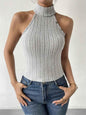Tight Ribbed Knit Top for Women