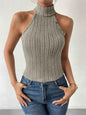 Tight Ribbed Knit Top for Women