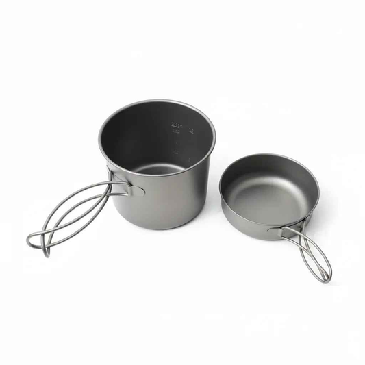 Titanium Camping Cookware Set - Ultralight Pot & Pan | Premium Backpacking Gear