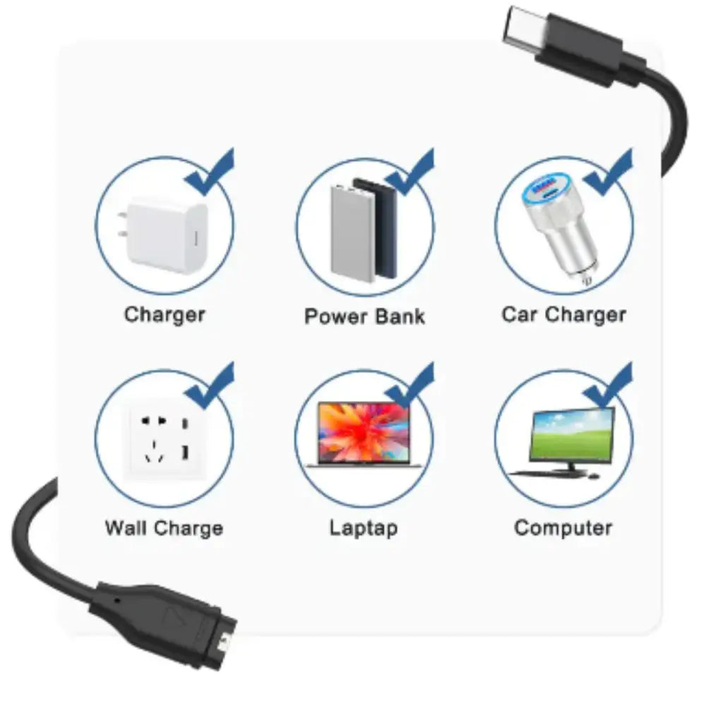 Type-C Charger for Garmin Venu, Fenix, Forerunner Series Habicare