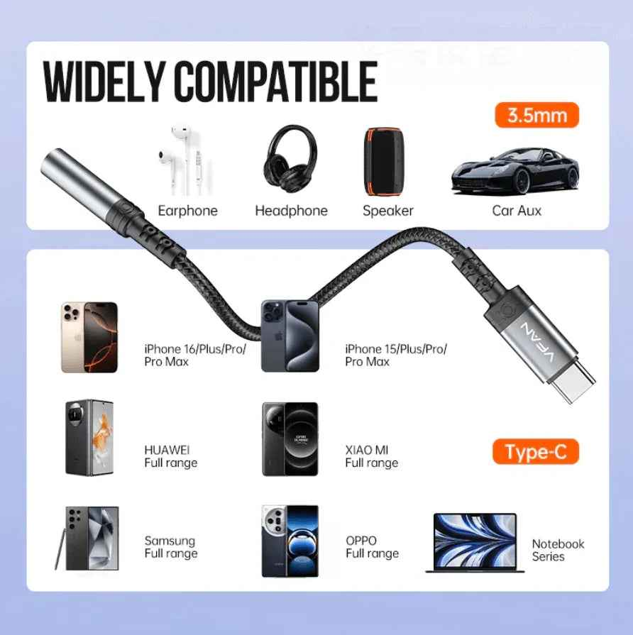 Type C to 3.5mm Audio Adapter NZ L12-C