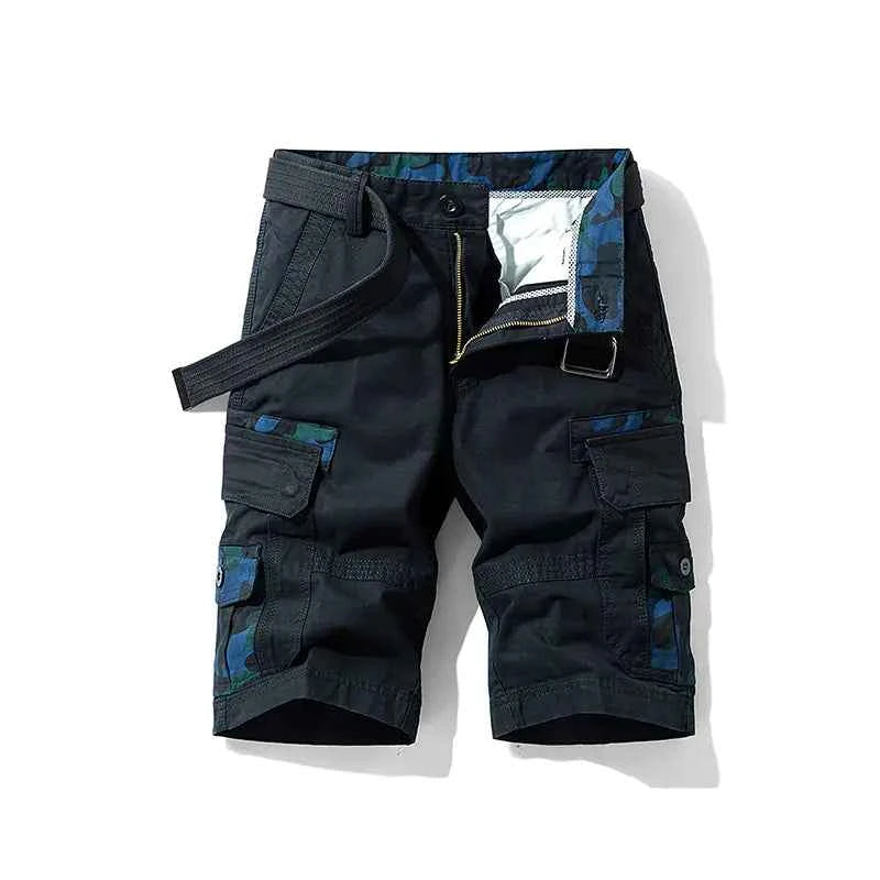 Men's 100% Cotton Cargo Shorts - Knee-Length Outdoor Shorts | Summer Wear