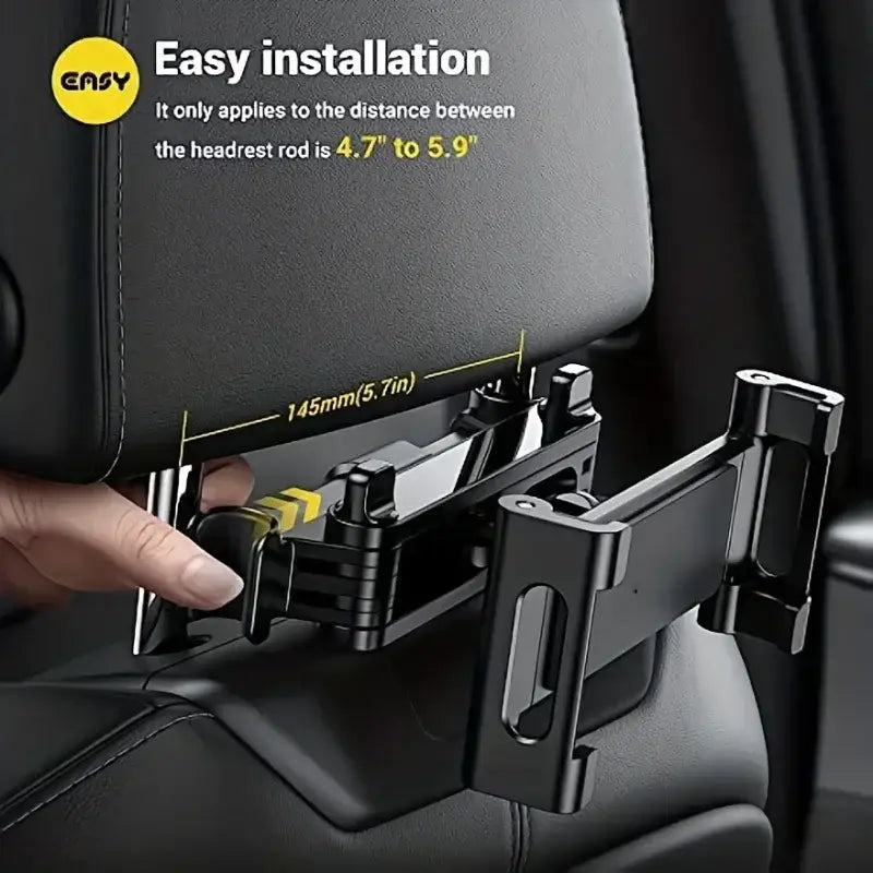 Universal Car Headrest Tablet & Phone Holder Mount (Black & Red) Habicare