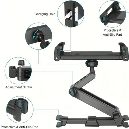 Universal Car Headrest Tablet & Phone Holder Mount (Black & Red) Habicare