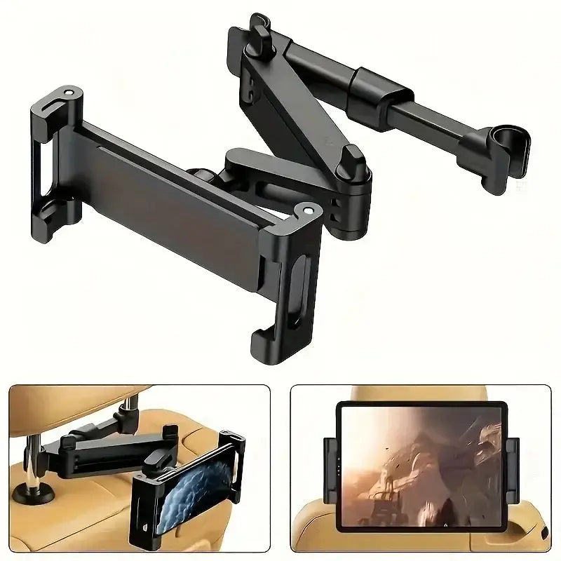 Universal Car Headrest Tablet & Phone Holder Mount (Black & Red) Habicare