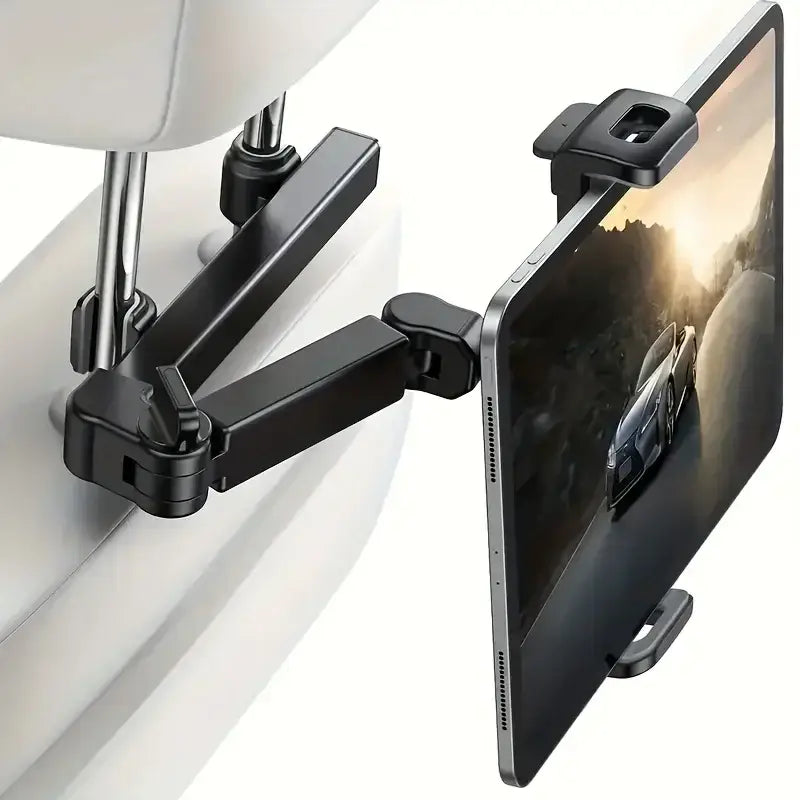 Universal Car Headrest Tablet & Phone Holder Mount (Black & Red) Habicare