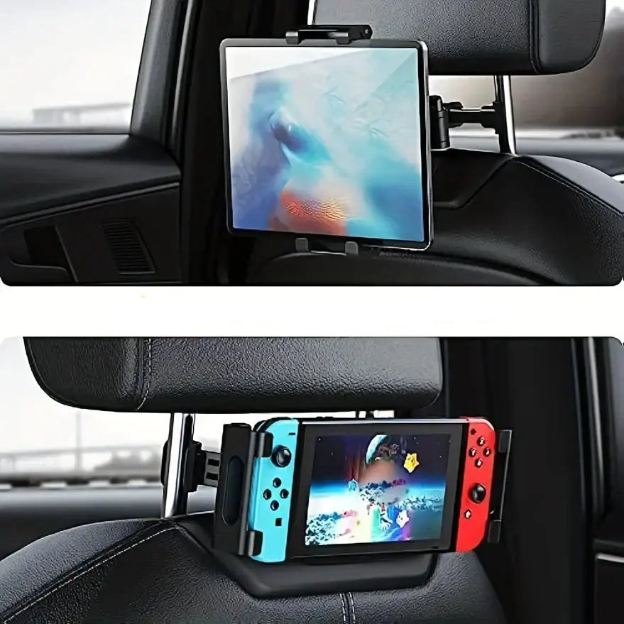 Universal Car Headrest Tablet & Phone Holder Mount (Black & Red) Habicare