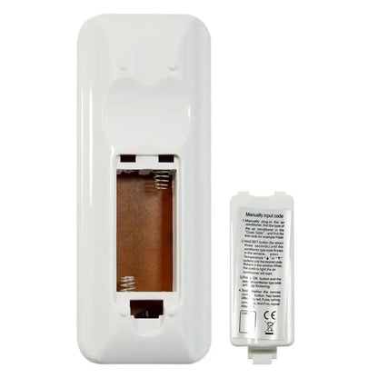 9eight5 universal heat pump remote control with buttons and display screen for easy temperature and mode adjustments.