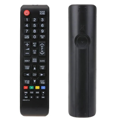 9eight5 universal smart TV remote control, sleek black electronics device with buttons for easy TV operation.