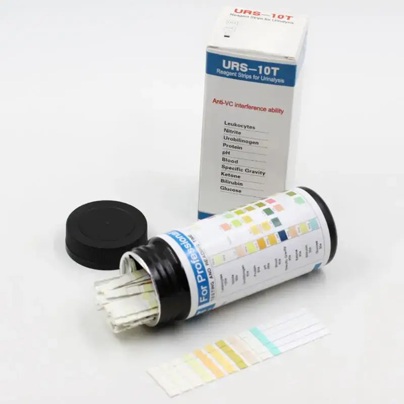 Habicare URS-10T personal health test strips for urinalysis, 100 strips for urine analysis of 10 parameters.