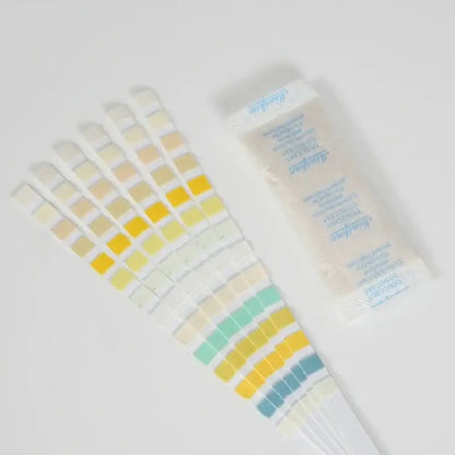 Habicare URS-14 personal health test strips for urinalysis, showing 100 urine test paper strips for health monitoring.