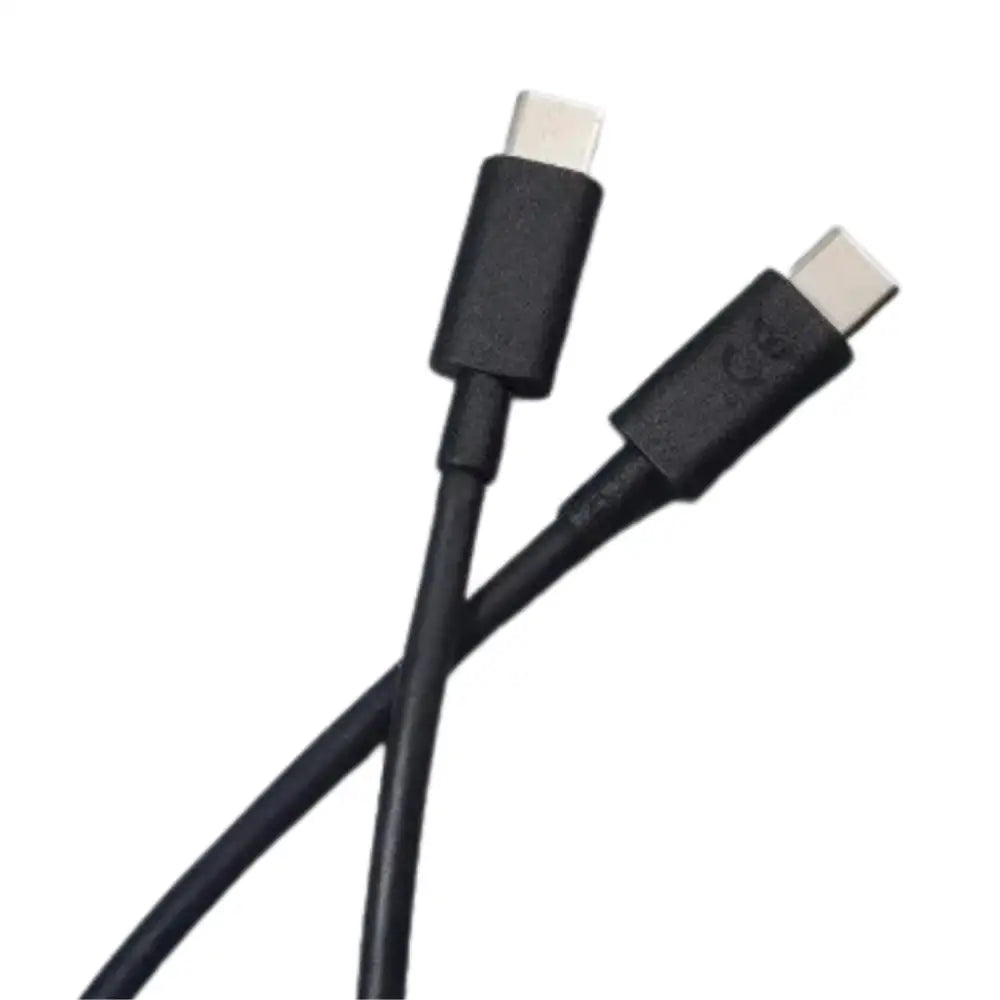 Black Habicare USB-C PD charging cable for Motorola Moto G and Edge series TWS devices, shown connected for fast charging.