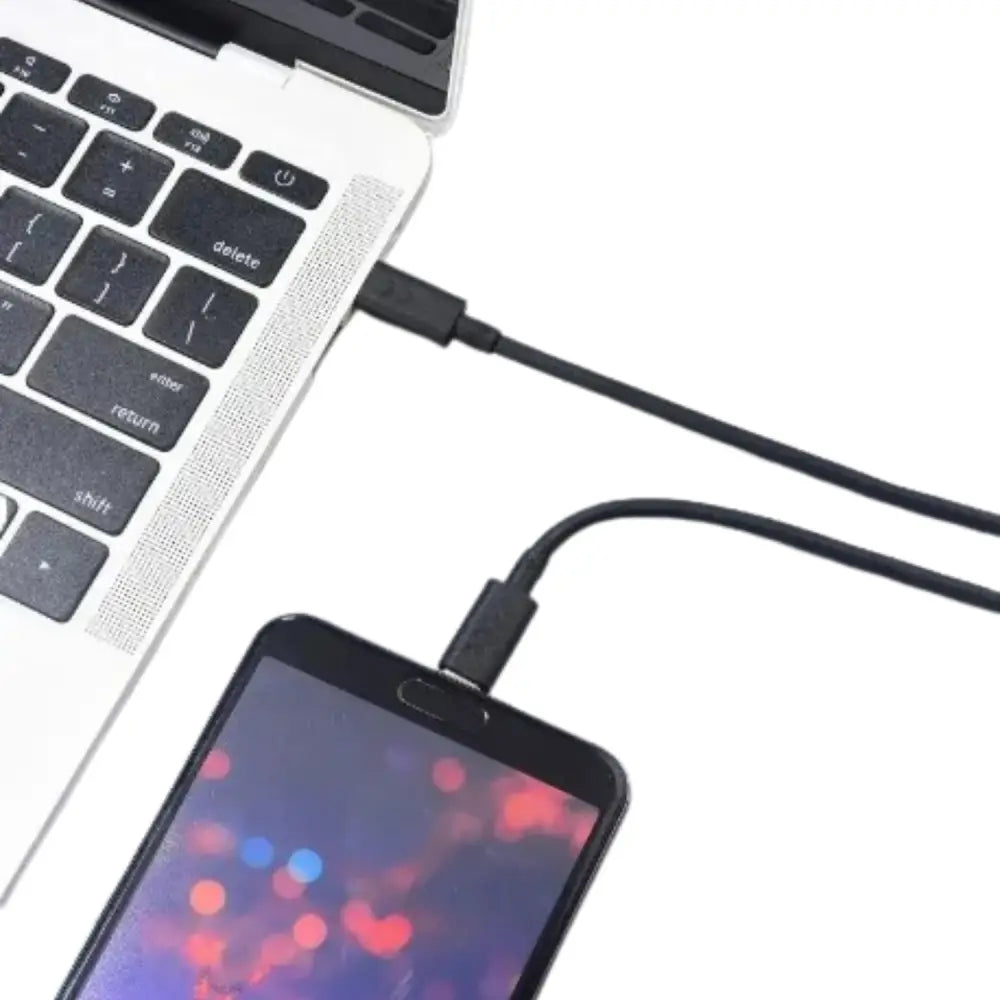 Black USB-C PD charging cable for Motorola Moto G and Edge series TWS earbuds by Habicare.
