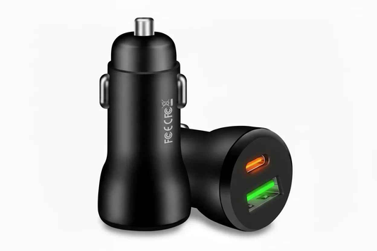 Car Charger Type-C and USB Fast Charging Mobile Adapter