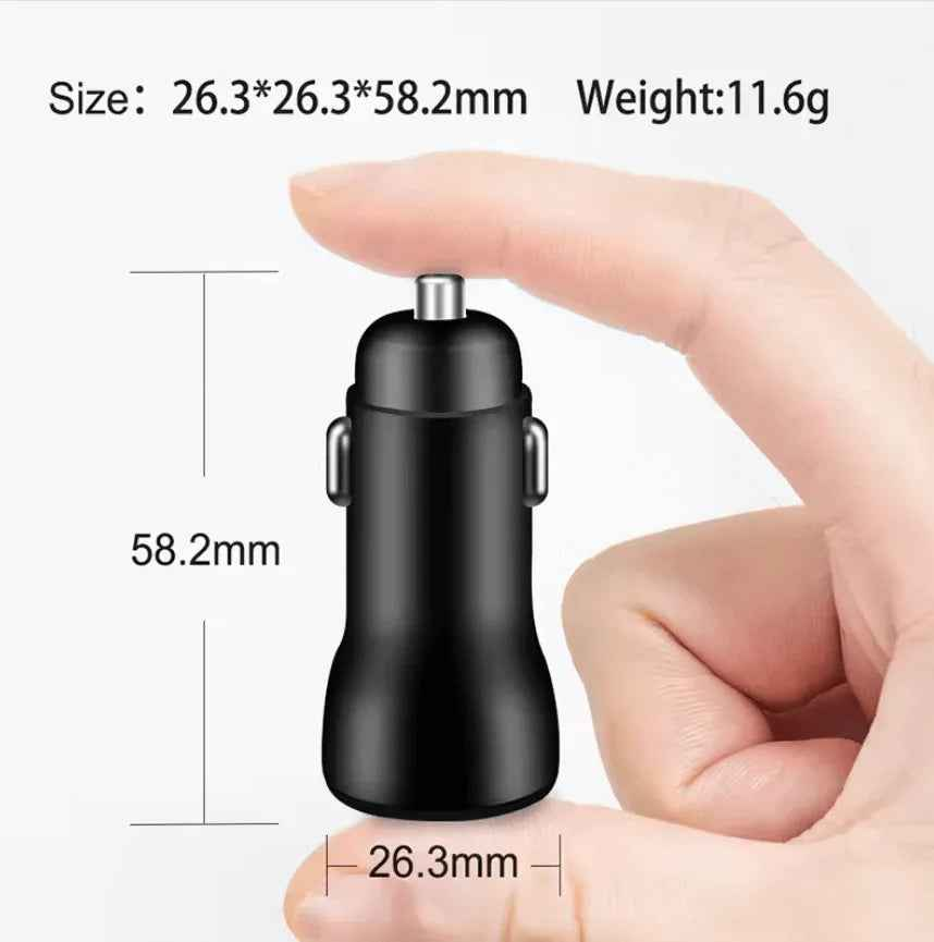 Car Charger Type-C and USB Fast Charging Mobile Adapter
