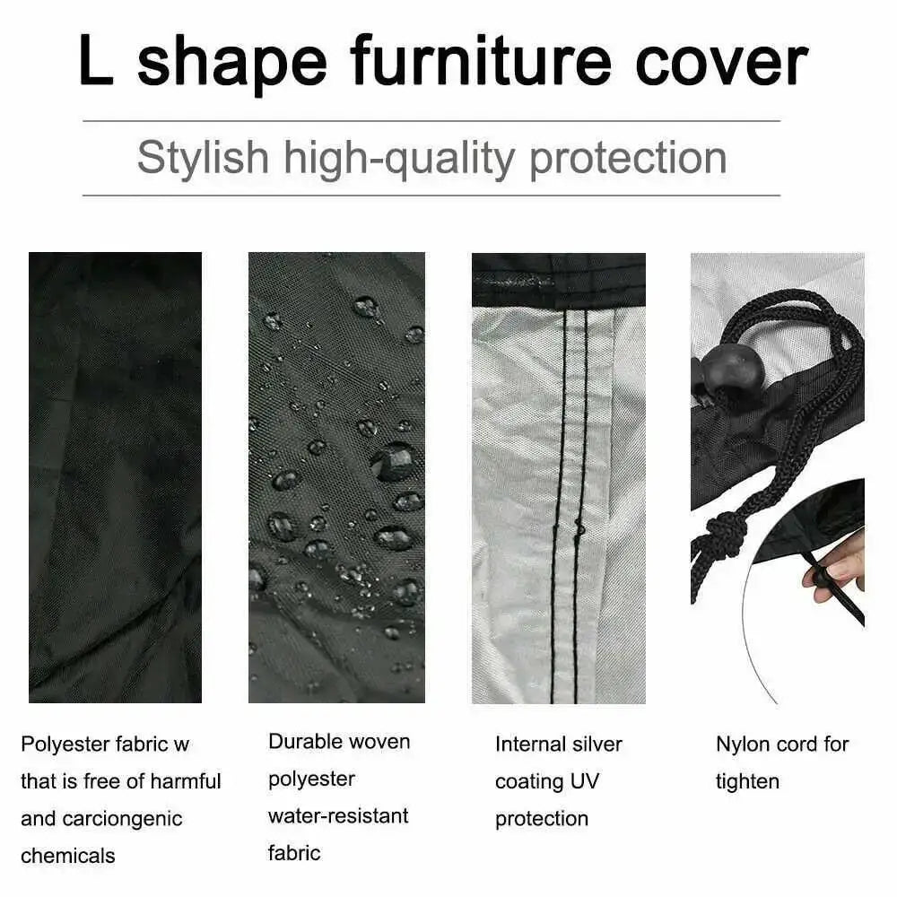 V/L-Shape Waterproof Garden Sofa Cover – Rattan Corner Furniture Protector (different sizes available) Habicare