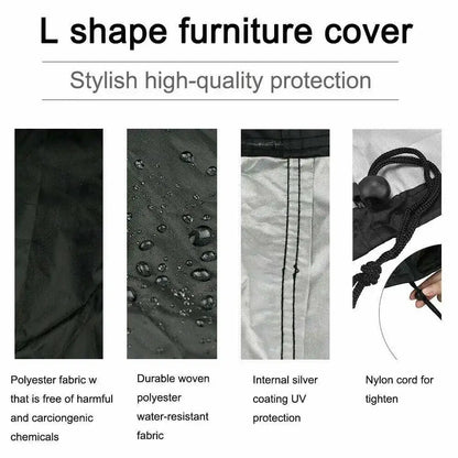 V/L-Shape Waterproof Garden Sofa Cover – Rattan Corner Furniture Protector (different sizes available) Habicare