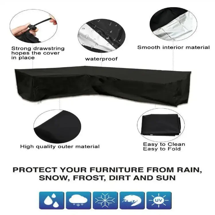 V/L-Shape Waterproof Garden Sofa Cover – Rattan Corner Furniture Protector (different sizes available) Habicare