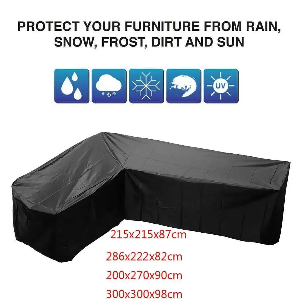 V/L-Shape Waterproof Garden Sofa Cover – Rattan Corner Furniture Protector (different sizes available) Habicare