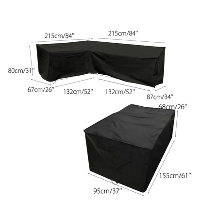 V/L-Shape Waterproof Garden Sofa Cover – Rattan Corner Furniture Protector (different sizes available) Habicare