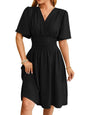 Velora Chic. Elegant V-Neck Dress.