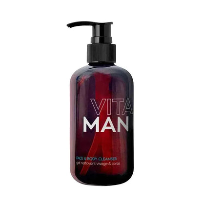 VITAMAN Australia face and body cleanser in a pump bottle, suitable for daily skin cleansing and refreshing.
