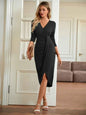 Waistly V-Drape: All-Season Midi
