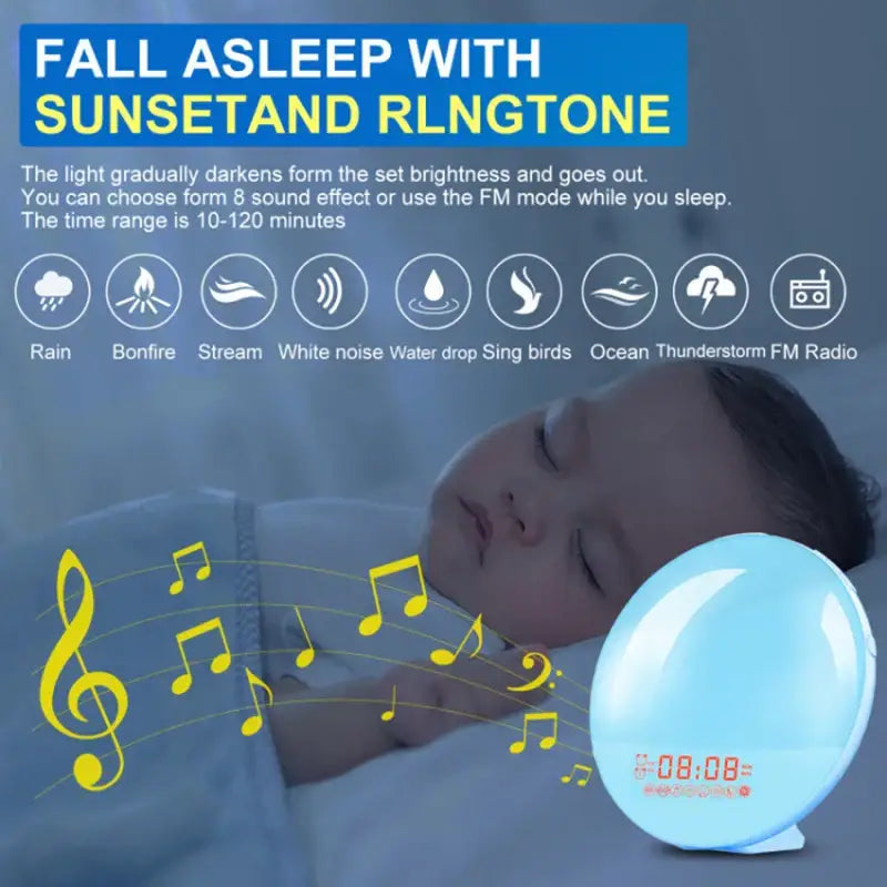 Wake-Up Light Alarm Clock – Sunrise/Sunset Simulation Habicare
