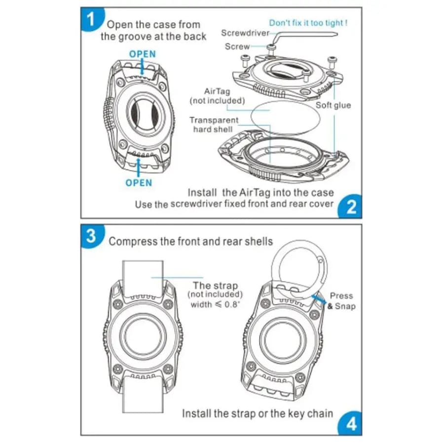 Waterproof Apple Air Tag Holder (for straps) That Watch Shop