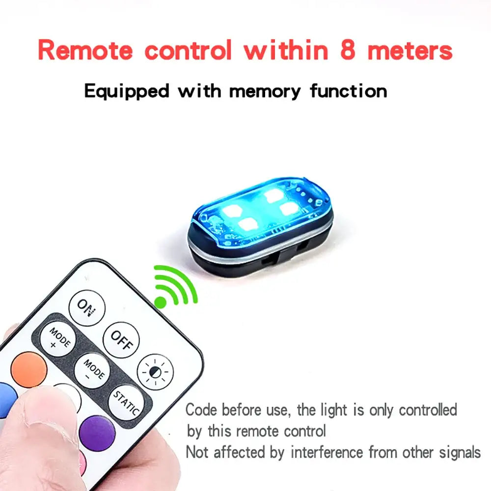 Wireless LED Strobe Lights – 8-Color Rechargeable Anti-Collision Warning Lights Habicare