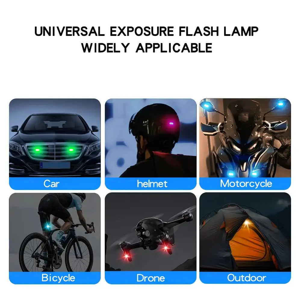 Wireless LED Strobe Lights – 8-Color Rechargeable Anti-Collision Warning Lights Habicare