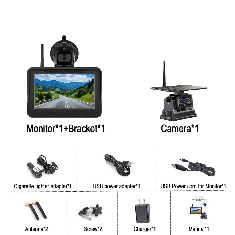 Wireless Solar – 5" Rear View Monitor Habicare