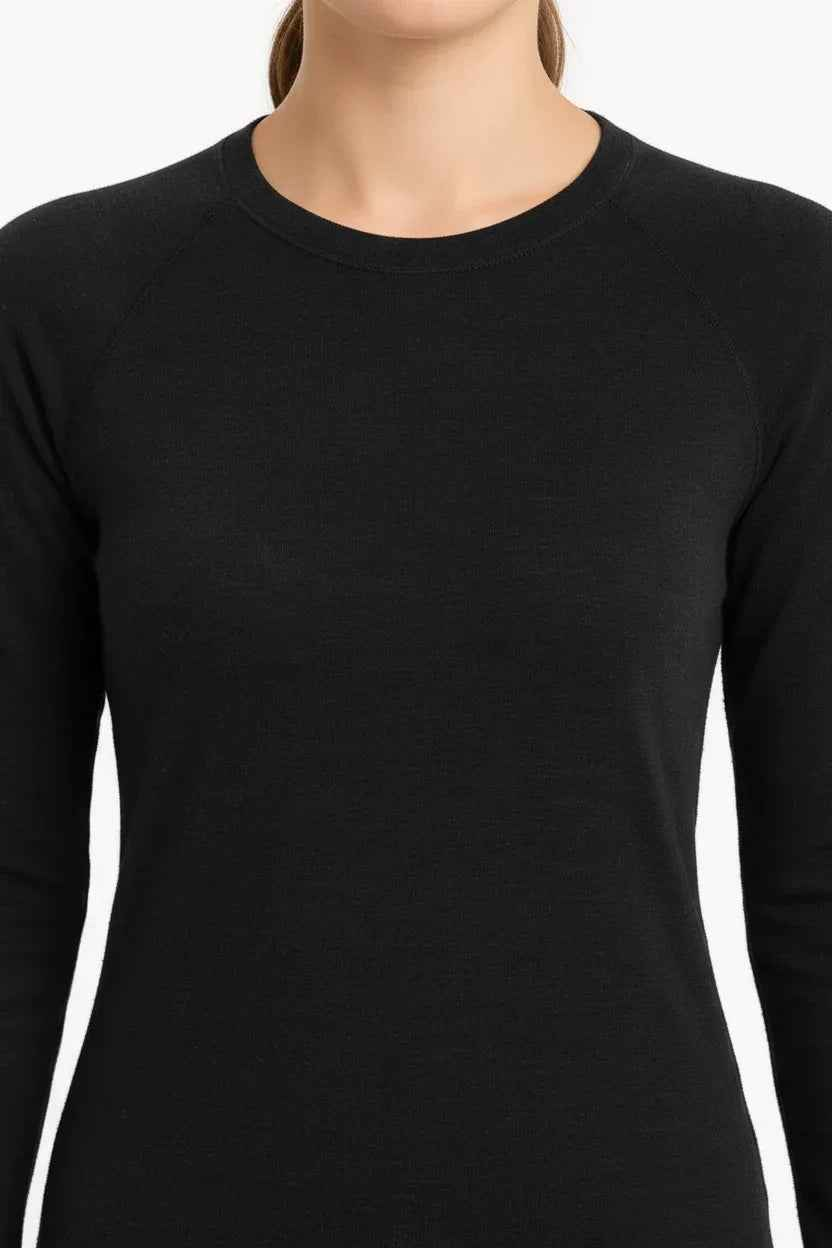 Women's 100% Merino Wool Base Layer Top - 180gsm 17.5 Micron, Long Sleeve | Activewear