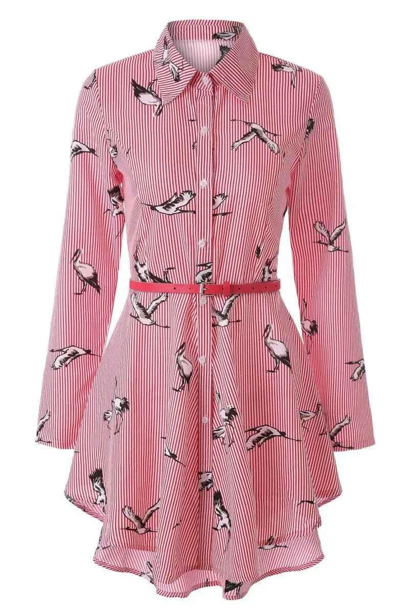 Women's Bold Stripe Blouse Dress