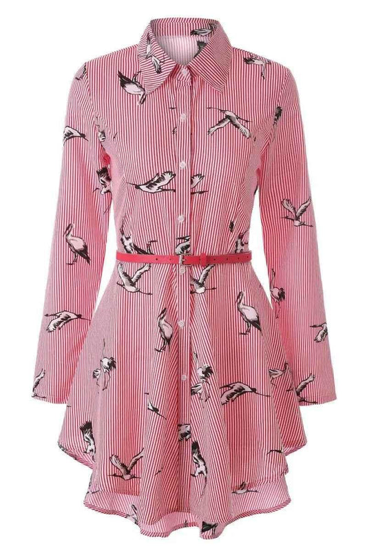 Women's Bold Stripe Blouse Dress