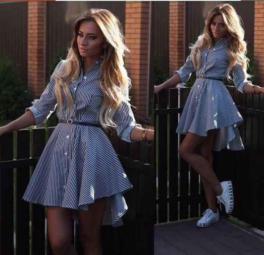 Women's Bold Stripe Blouse Dress