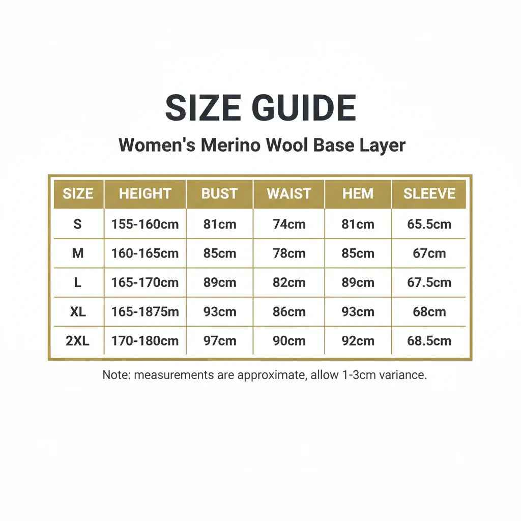 Women's 100% Merino Wool Base Layer Top - 180gsm 17.5 Micron, Long Sleeve | Activewear