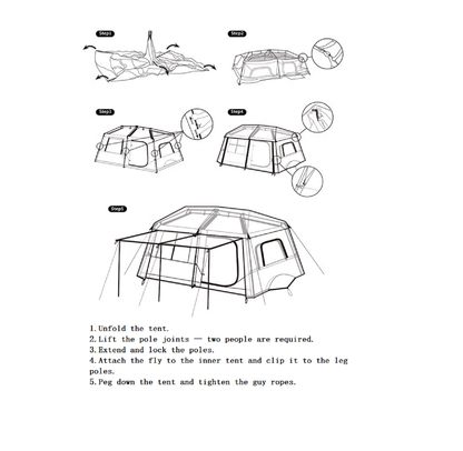 Family Tent Automatic Tent –Double Layers PU3000+ Waterproof,Two Bedroomsu LCF01620 ECOTREK