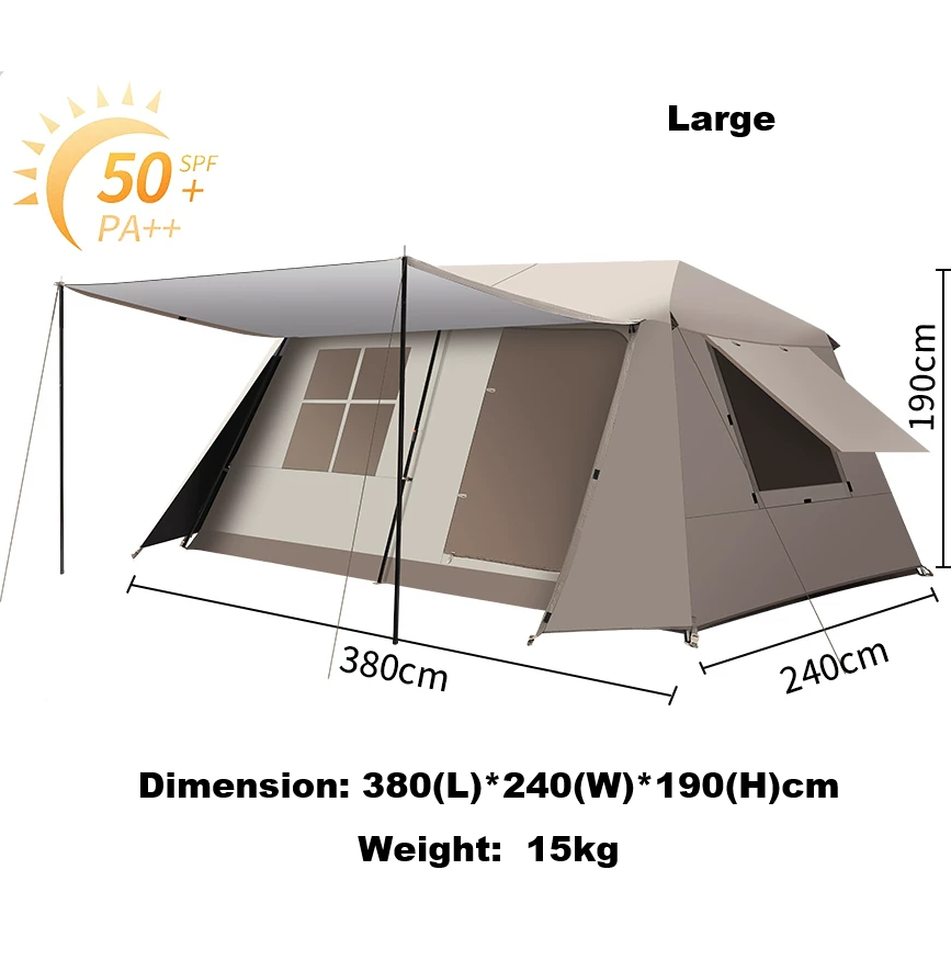 Family Tent Automatic Tent –Double Layers PU3000+ Waterproof,Two Bedroomsu LCF01620 ECOTREK