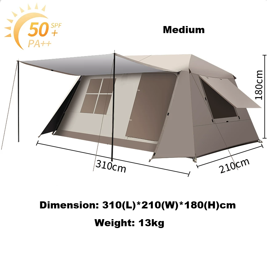 Family Tent Automatic Tent –Double Layers PU3000+ Waterproof,Two Bedroomsu LCF01620 ECOTREK