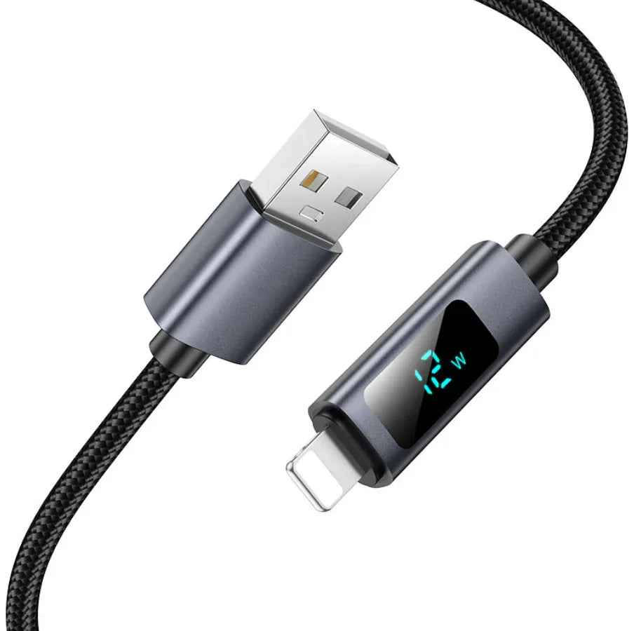 X112 USB to iPhone Fast Charging Cable 2.4A LED Display