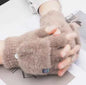 Women's Convertible Fingerless Gloves - Warm Fleece Flip Mittens | Winter Accessories